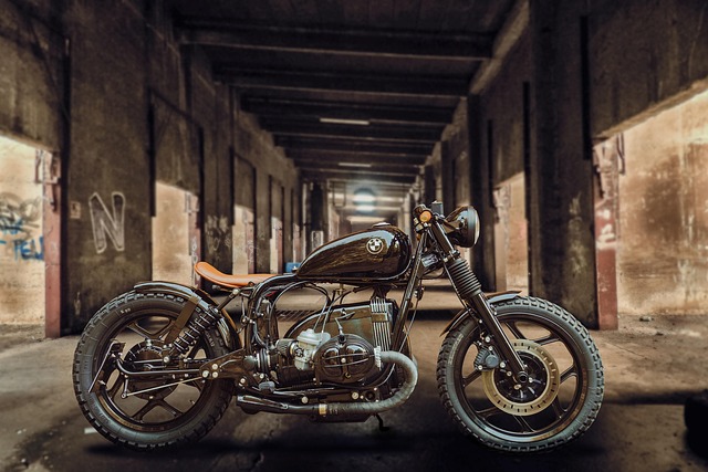 Motorcycles parked in a row